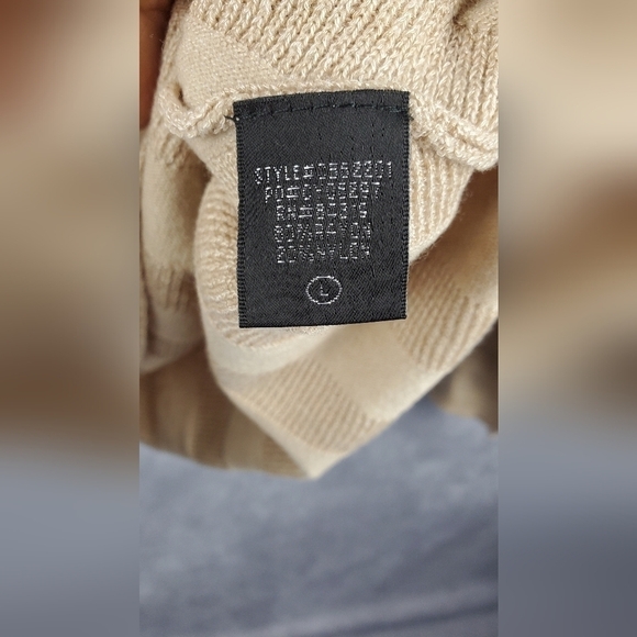 CYRUS Pull-over Beige Boho Batwing Roomy Knit Women's sweater Size L - Picture 7 of 10